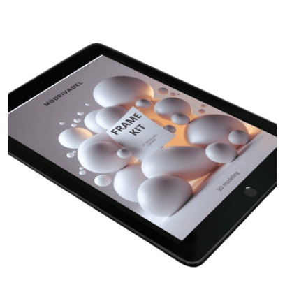 Tablet displaying a graphic design software interface on a green background